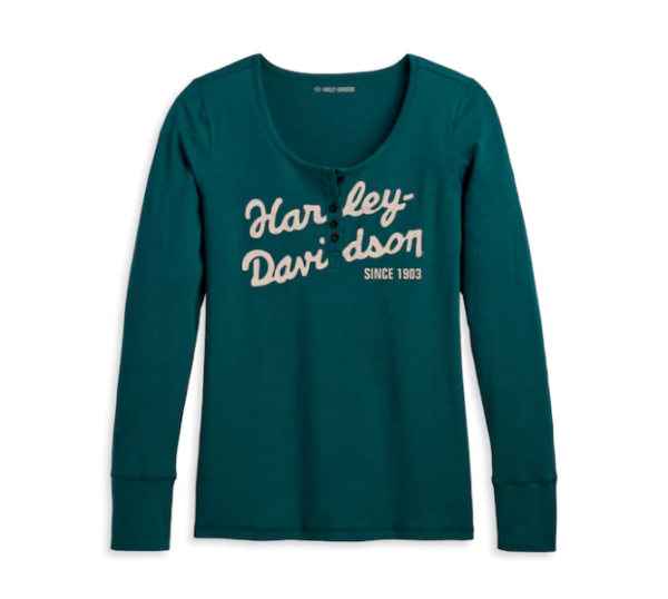 Deep Teal Henley Suspension à encolure dégagée pour femmes