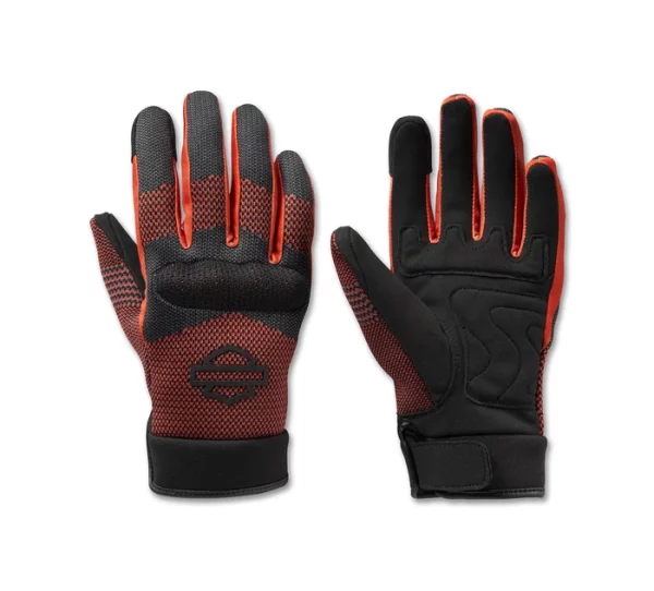 GANTS MESH NOIR ET ORANGE HOMOLOGUEE CE