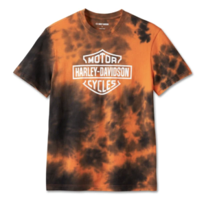 T-shirt tie-dye Bar & Shield pour hommes - Harley Orange