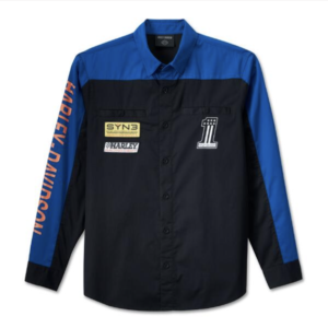 Chemise à manches longues Harley-Davidson / Shirt-wowen, Blue Colorblock