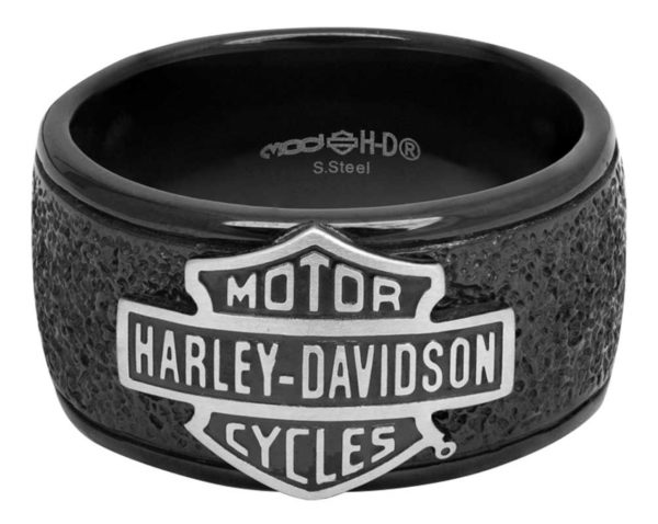 BAGUE EN ACIER NOIR VIEILLIE