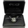 Bague chaîne en acier noir Skull – Image 3
