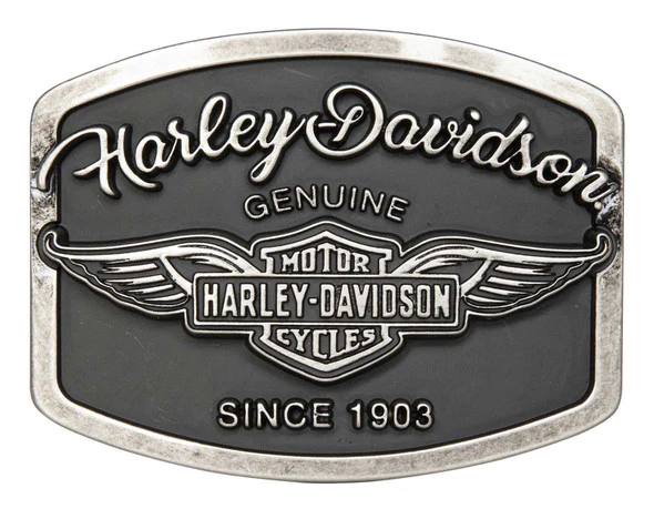 Boucle De Ceinture Vintage Harley-Davidson, Motif Serpent Et Ailes - Collection 1991, Occasion