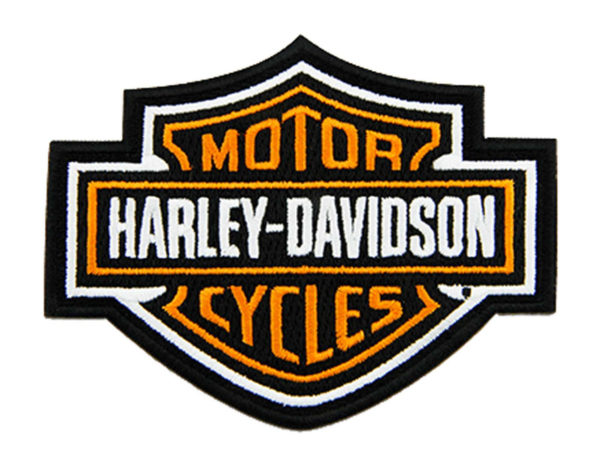 Écusson brodé  Bar & Shield Harley Davidson orange grande taille