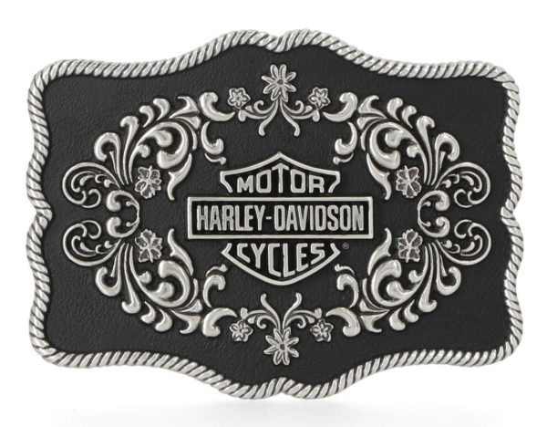 Boucle de ceinture Harley-Davidson® Western Bar & Shield pour femme, finition nickel antique