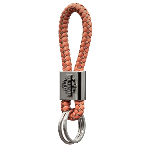 Porte-clefs Harley Davidson Orange Tressé