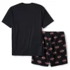 Ensemble pyjama short Harley-Davidson imprimé Bar & Shield noir – Image 2