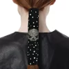 Support de queue de cheval en cuir clouté avec épingle à cheveux – Image 3