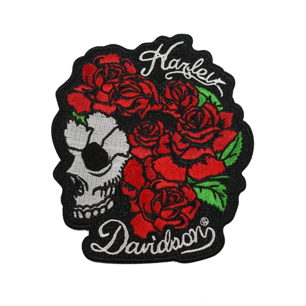 Écusson brodé Rose Skull Harley Davidson