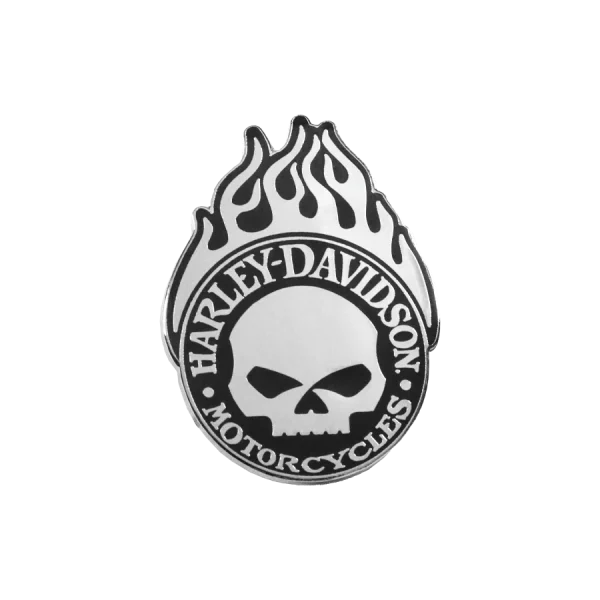 Pin's Flaming Willie G. Harley Davidson