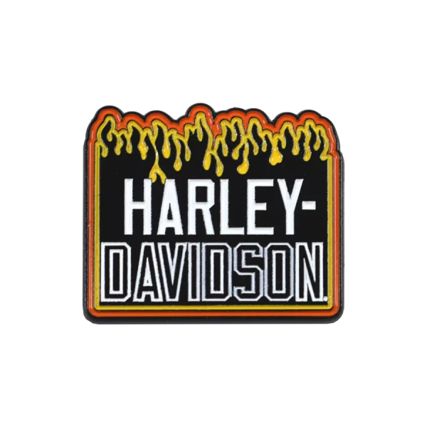 Pin's Flame on Harley Davidson