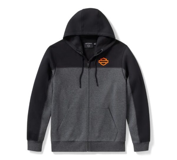 Sweat à capuche Tech Gaiter pour homme, gris et noir