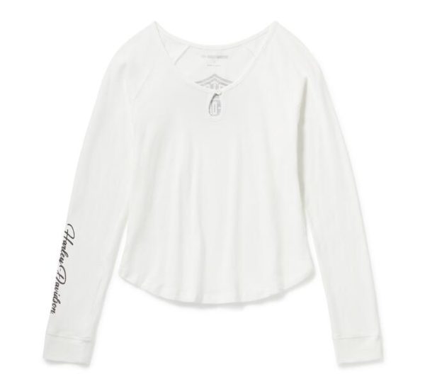 Tee-Shirt Manches Longues Blanc Harley Davidson