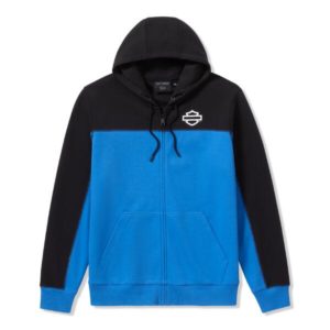 Sweat à capuche Tech Gaiter pour homme, bleu et noir