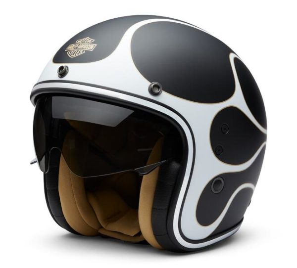 Casque jet Harley-Davidson Flames X14 noir mat
