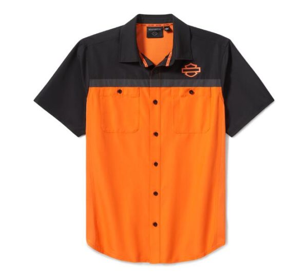 CHEMISETTE VENTILEE HD TECH ORANGE & BLACK