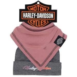 Ensemble bavoir et bonnet pour fille