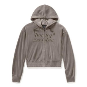 Sweat à capuche zippé en velours - Cinder