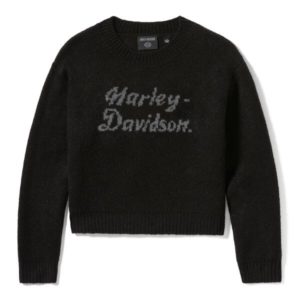 Pull Intarsia à inscription métallique