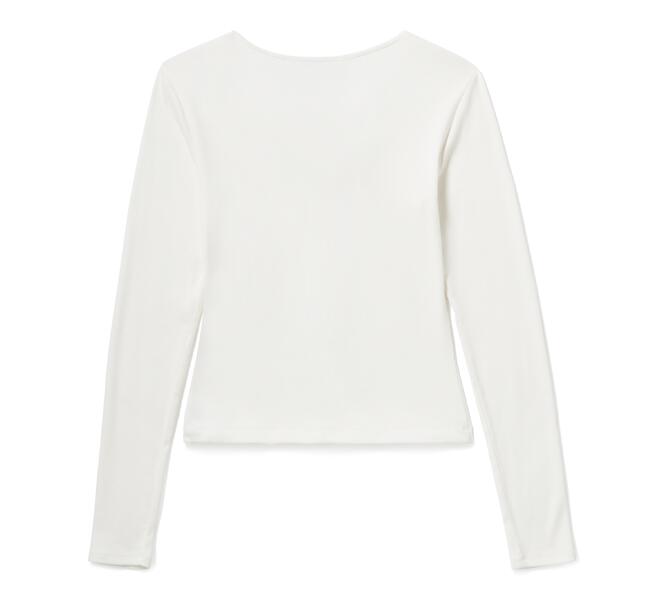 Haut à manches longues à lacets - Cloud Dancer – Image 2