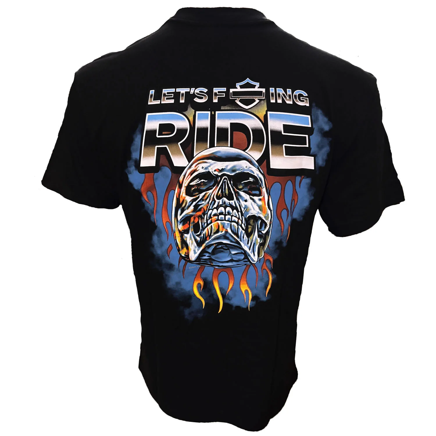 Tee-Shirt Harley-Davidson motif tête de mort Let's F*ing Ride – Image 2
