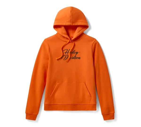 Sweat à capuche pullover Essential Bling pour femme - Harley Orange