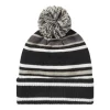 Bonnet Harley-Davidson à rayures et pompon blanc/noir – Image 2