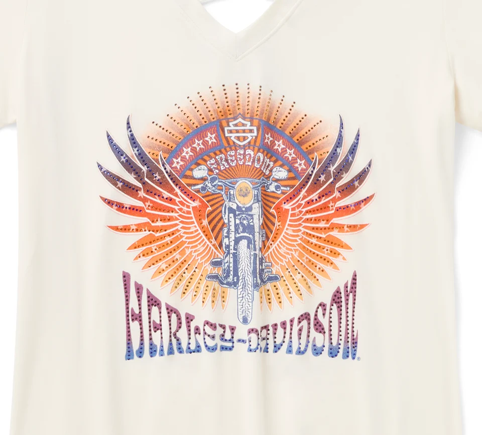 T-shirt à manches courtes Bling Sunset Ride à dos lacé - Cloud Dancer – Image 3