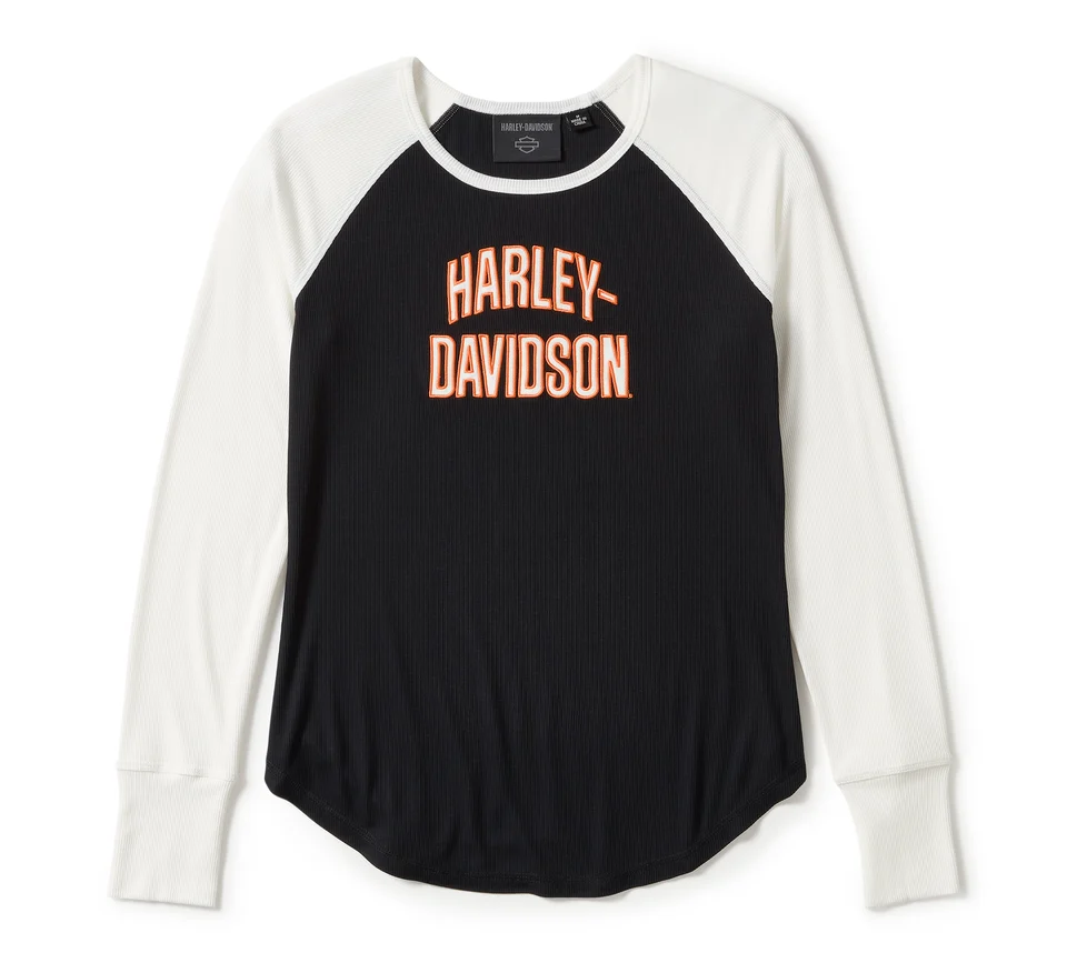 T-shirt Essential à manches longues raglan - Harley Black & Cloud Dancer