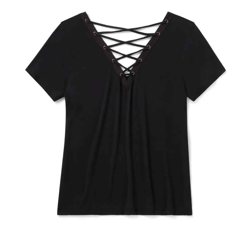 T-shirt à manches courtes Bling H-D® Afterlife à dos lacé - Harley Black – Image 2