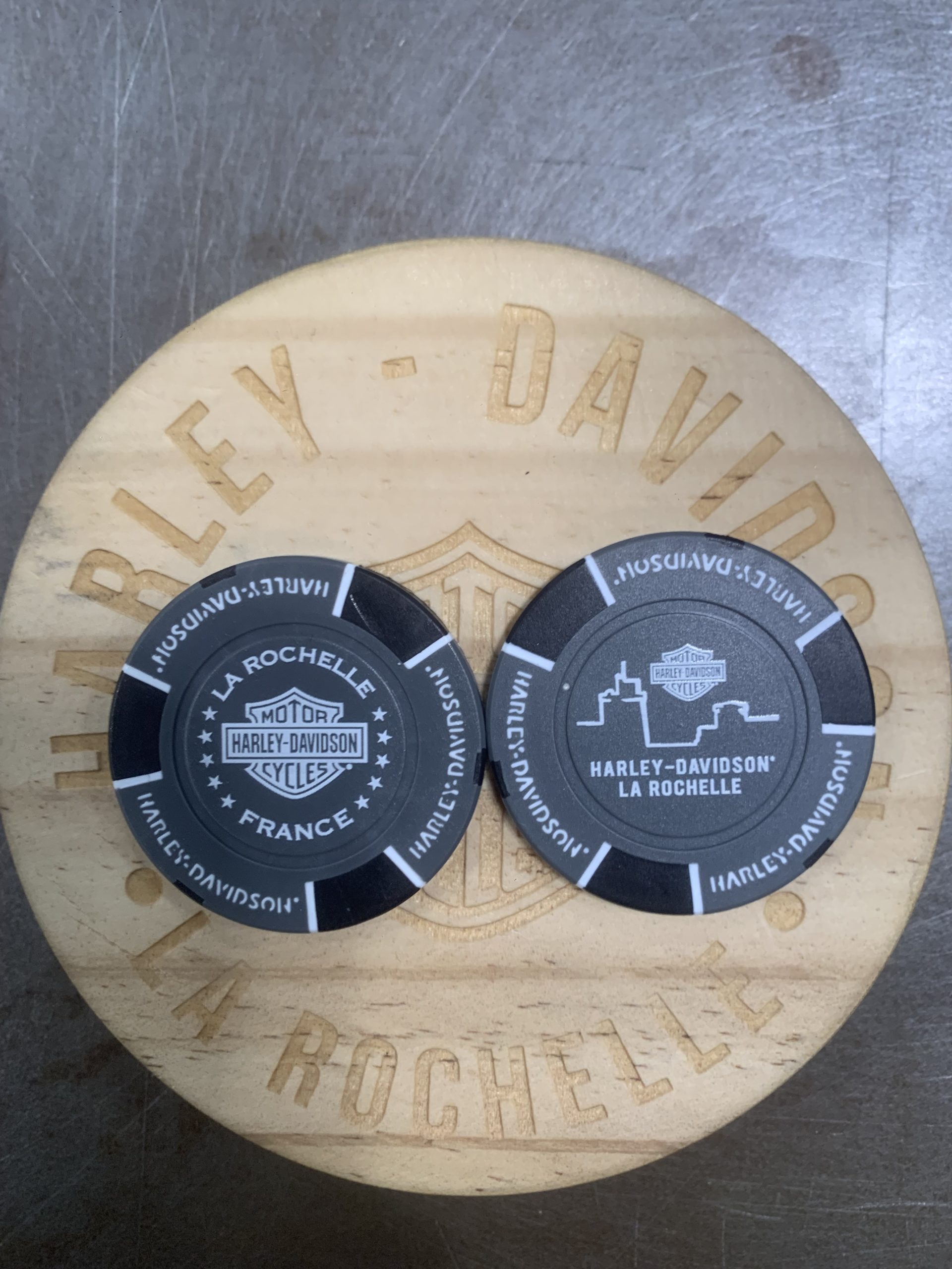 JETON POKER HDLR Gris