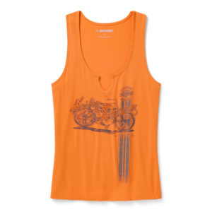 Débardeur Bling Rally n Ride à col cranté pour femmes - Harley Orange