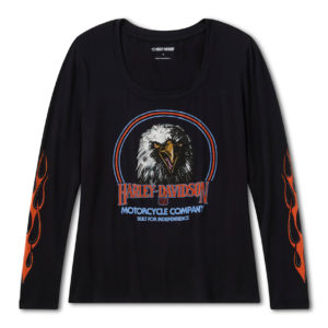 T-shirt à manches longues Bling Flaming Iron Eagle