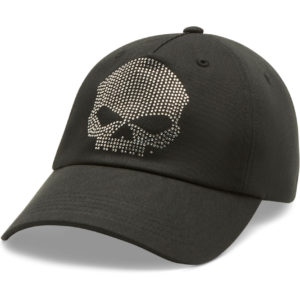 Casquette Willie G Bling Skull pour femmes - Harley Black