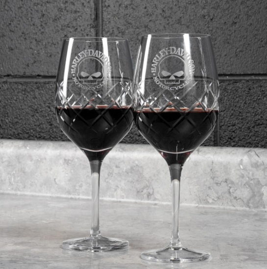 Ensemble de verres à vin en cristal HD Willie G. Skull