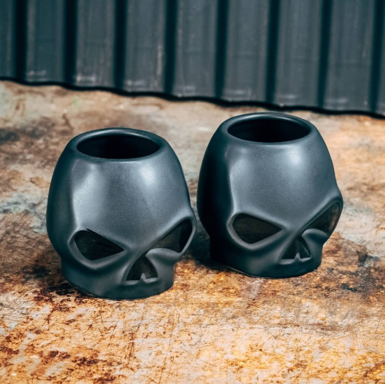 Coffret de verres à shot sculptés en forme de crâne Willie G.