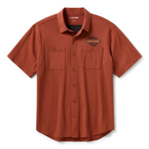 Chemise vintage boutonnée en jersey pour hommes - Amber Whiskey