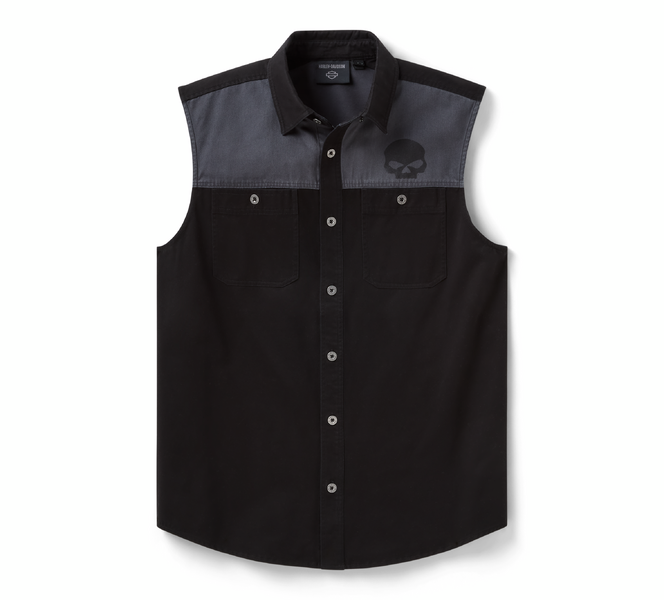 Chemise Willie G Skull Color Blocked sans manches pour hommes