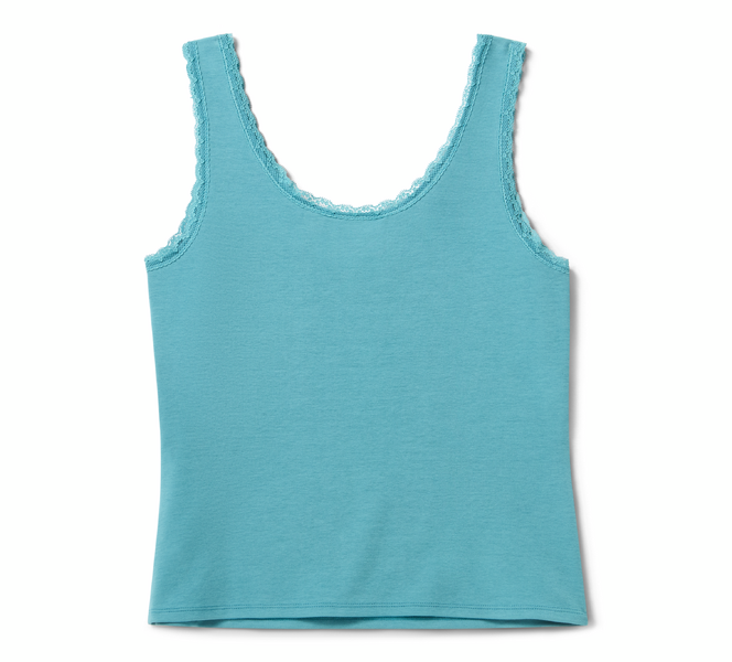 Débardeur en dentelle ailé et tape-à-l’œil pour femmes - Rustic Teal – Image 2