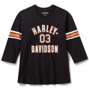 T-shirt H-D Essential à manches 3/4 et col en V pour femmes