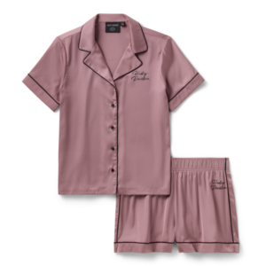 Ensemble short en satin pour femmes - Nostalgia Rose