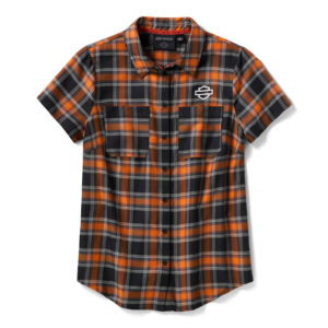 Chemise à manches courtes H-D TECH à carreaux pour femmes