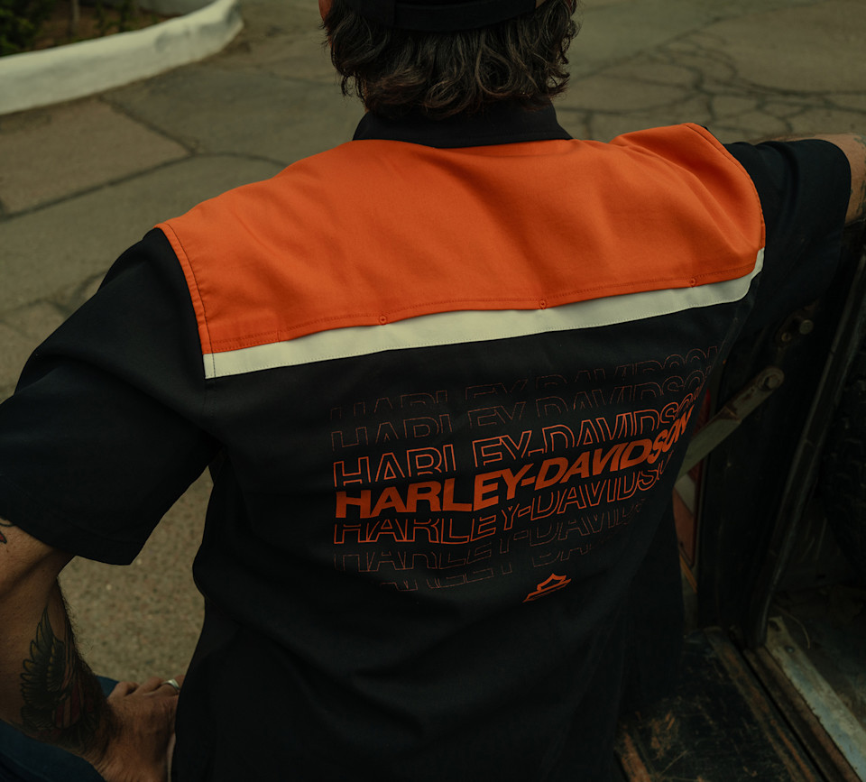 Chemise H-D TECH COOLMAX Colorblocked pour hommes - Colorblocked - Harley Black & Harley Orange Heather – Image 4