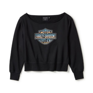 Sweat Chrome Evo Off The Shoulder Crew - Harley Black