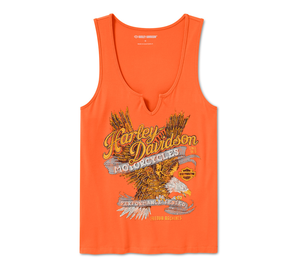 Débardeur Bling Live to Ride à encolure échancrée pour femmes - Harley Orange