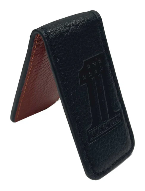 Pince à billets magnétique en cuir noir uni avec logo n° 1 Harley-Davidson® – Image 2