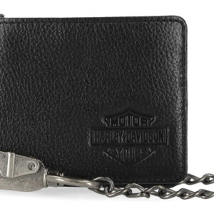 Portefeuille Harley-Davidson®modèle Bar & Shield Core Pebble Biker Chain, à deux volets.