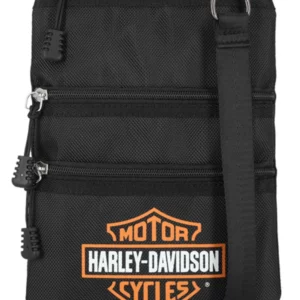 Sac bandoulière Harley-Davidson®, en nylon, motif Bar & Shield, avec bandoulière réglable.