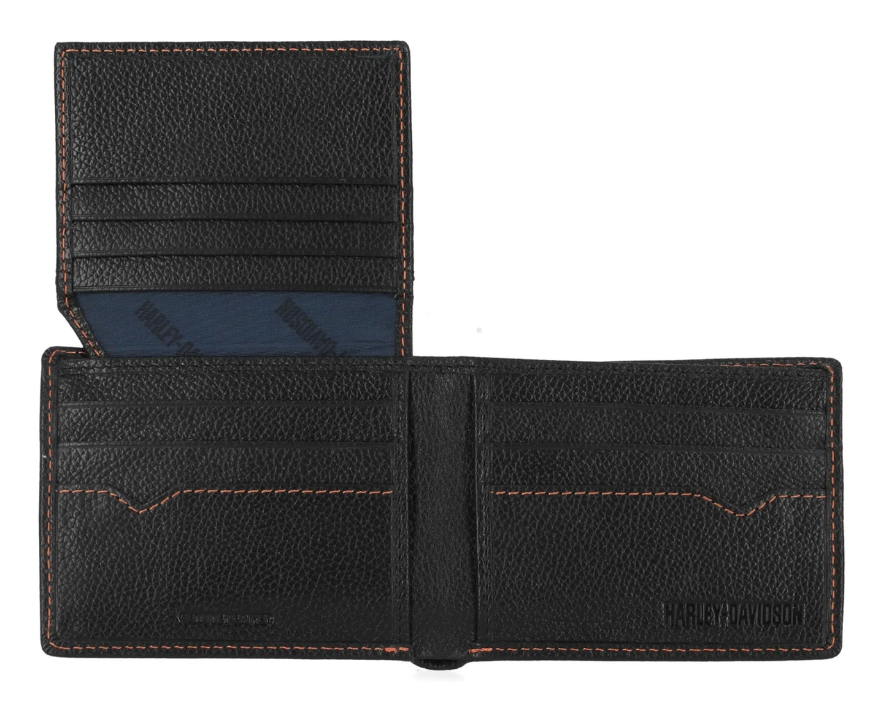 Portefeuille Harley-Davidson®, modèle Skull en cuir véritable grainé noir. – Image 3