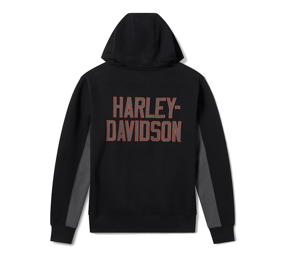 Sweat à capuche zippé H-D Essential pour hommes - Colorblock - Harley Black & Asphalt – Image 2